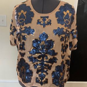 NWT. Ashley Stewart Sequin Decorated Top